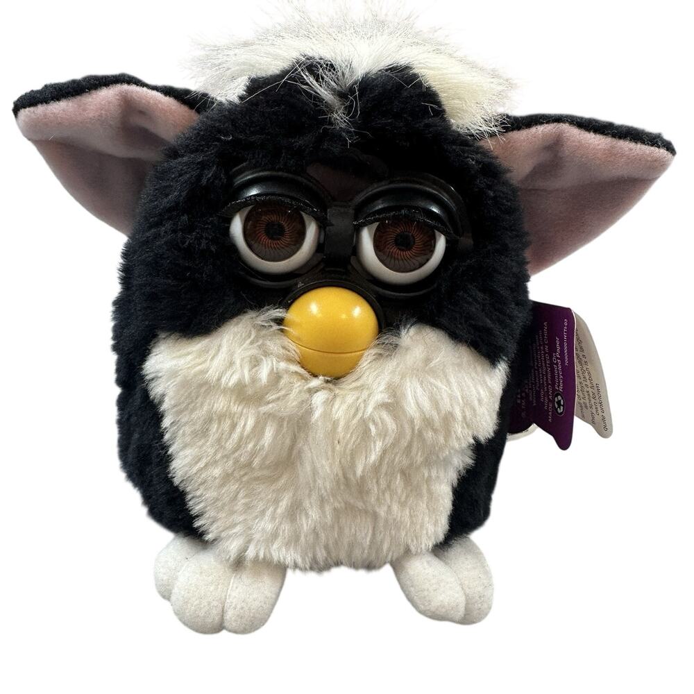 1998 Tiger Furby Model 70-800 Black White Skunk Plush Toy W Tags No Work - Picture 11 of 11